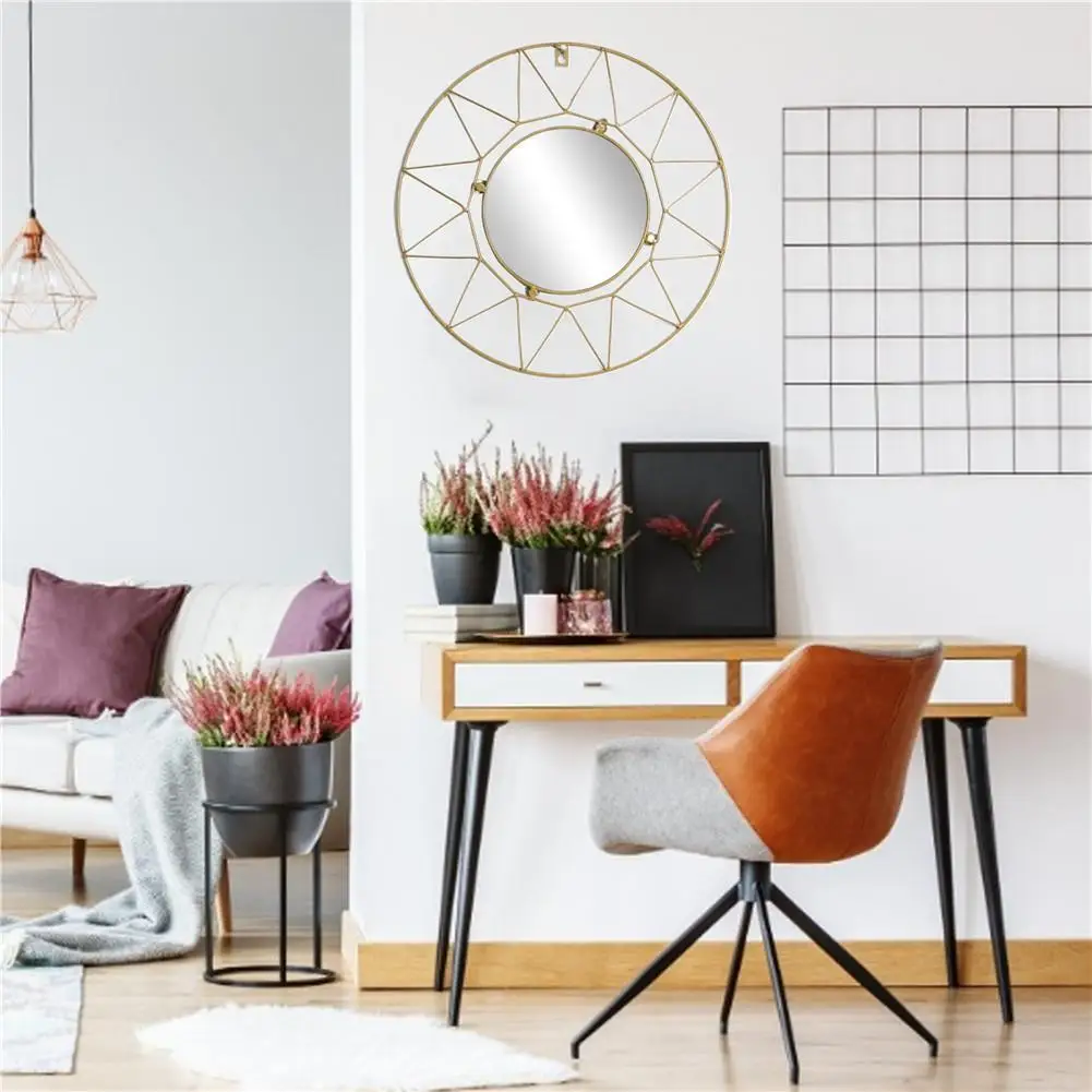 Скандинавском стиле металлическое Золотое зеркало Настенное подвесное для