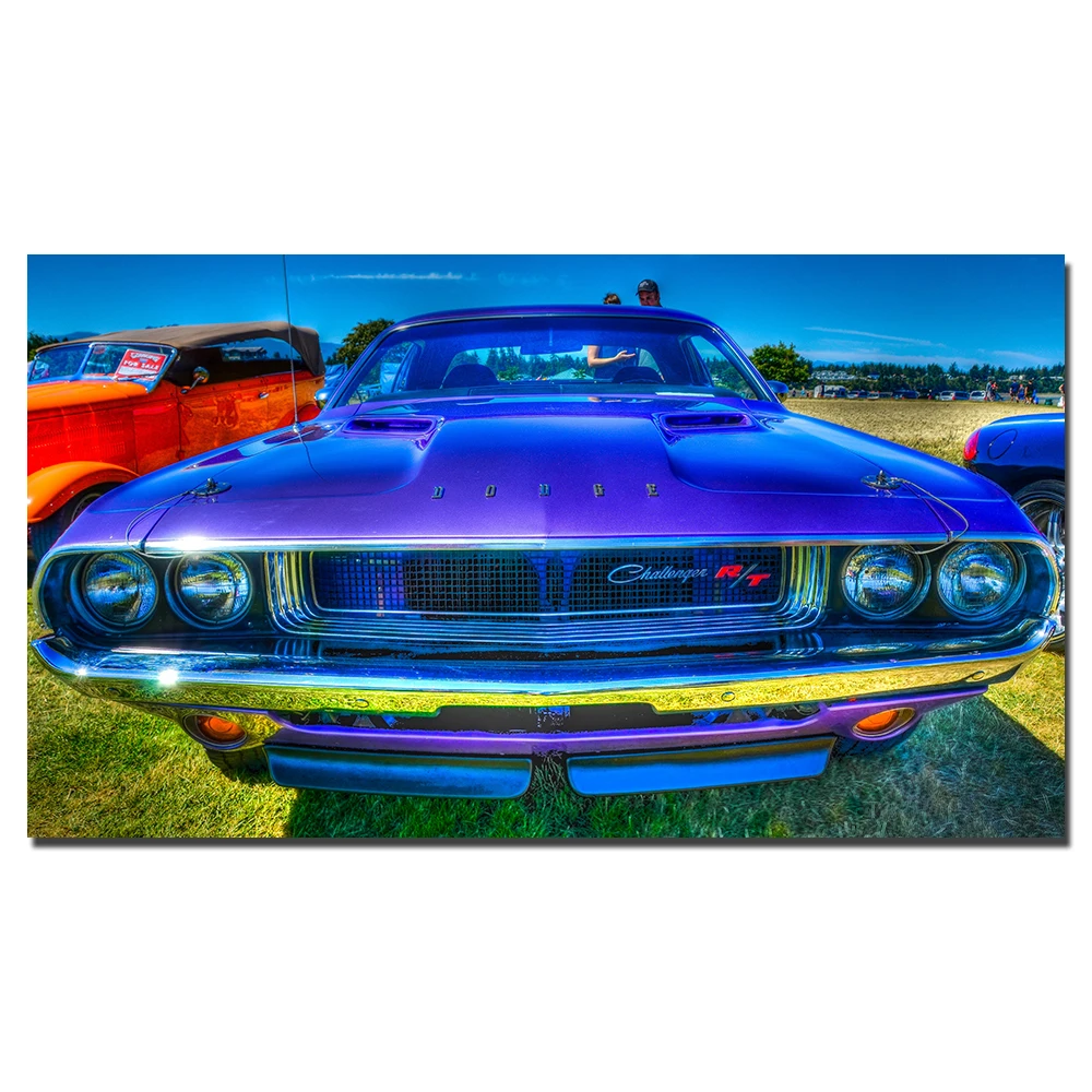 

Big Mouth Challenger Muscle Car Poster Wall Art Canvas Print For Home Decor Vehicle Canvas Painting