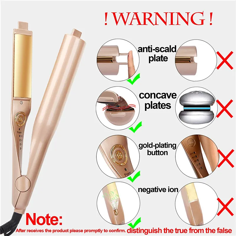 2 в 1 профессиональный керамический ролик для укладки волос золотой кукурузный