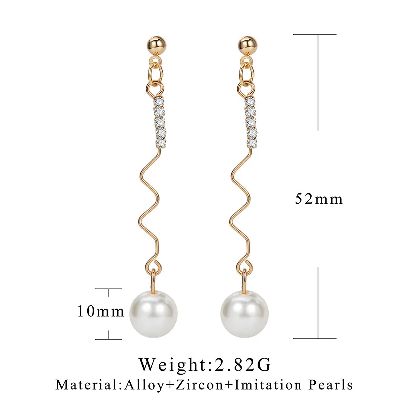 Женские серьги-подвески с жемчугом сережки золотого и серебряного цвета