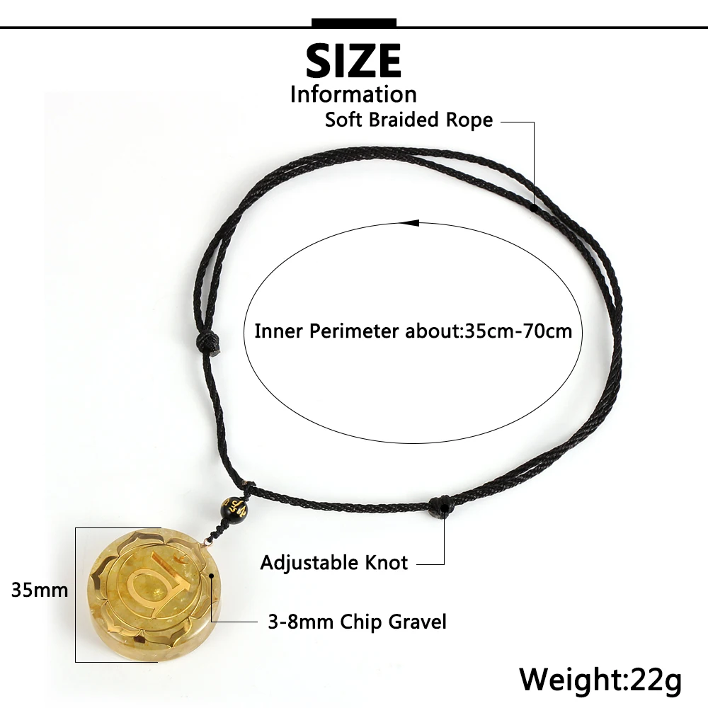 7 Чакр чипы из натурального камня гравия Йога подвеска-ом Oronge ожерелье