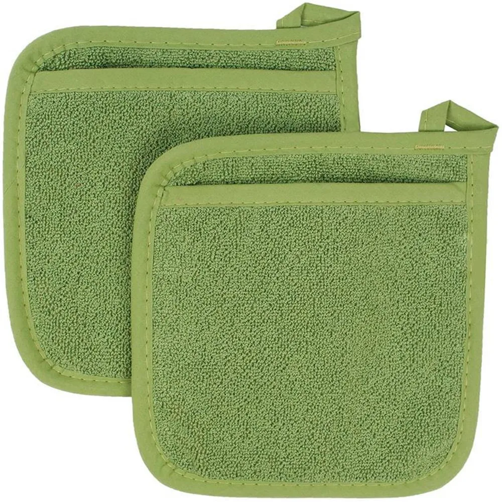 

2Pcs hot Oven Mitts Baking Anti-Hot Gloves Pad 3 In 1 Pot Holders Cotton Pot Holders Microwave Insulation Kitchen Gloves
