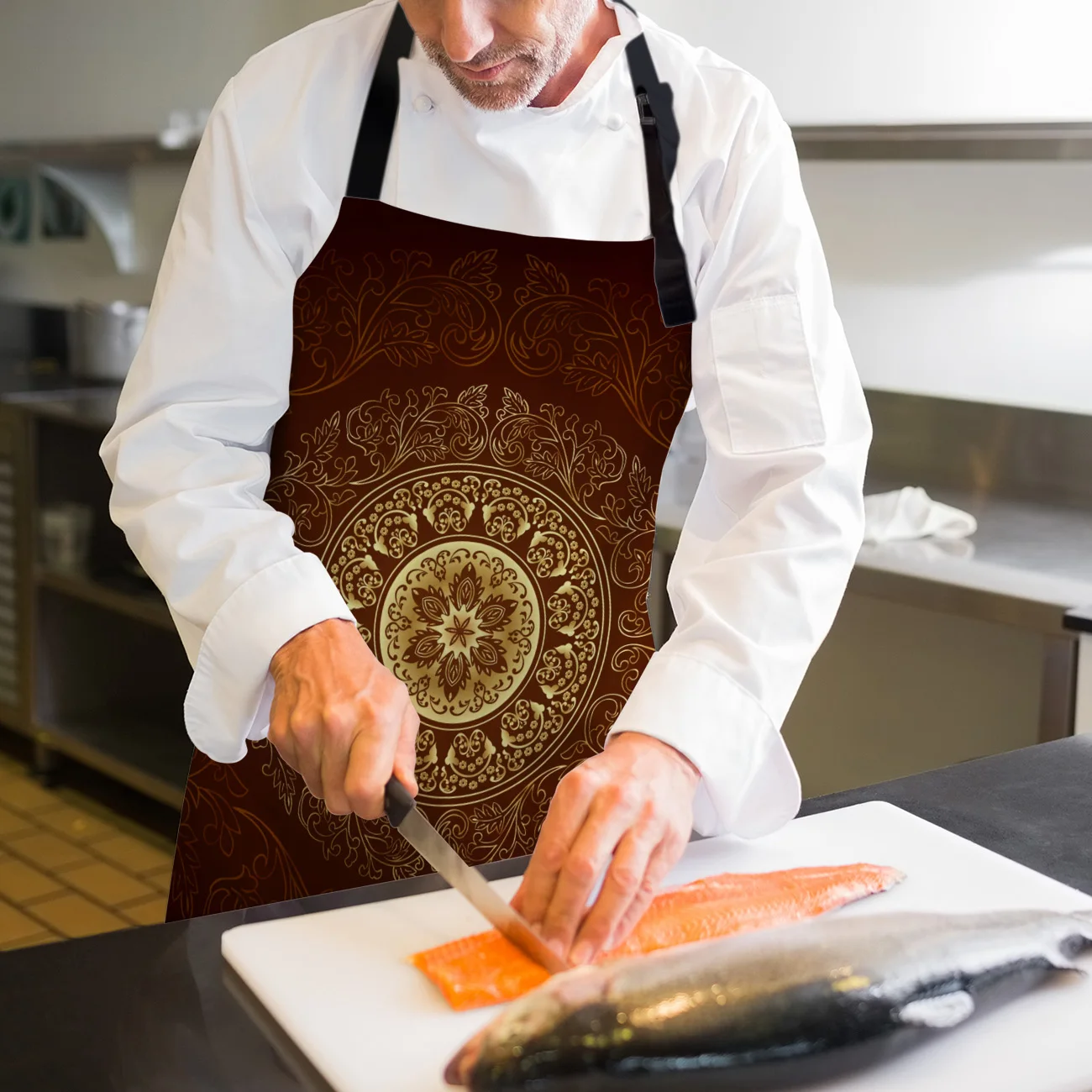 В европейском стиле ретро передник в цветочек для женщин мужчин и детей