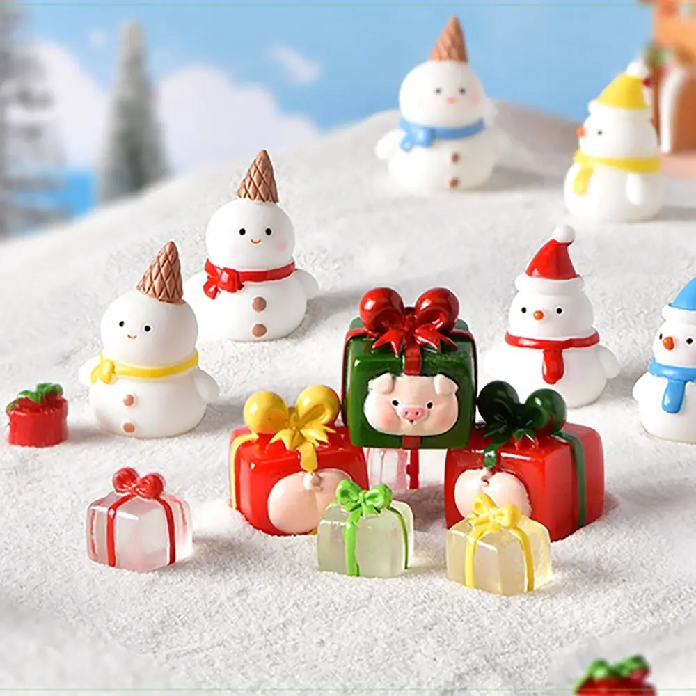 

Christmas Party Decoration Mini Resin Snowman Figurine Christmas Micro Landscape Home Decor Super Fairy Ornament New Year Gifts