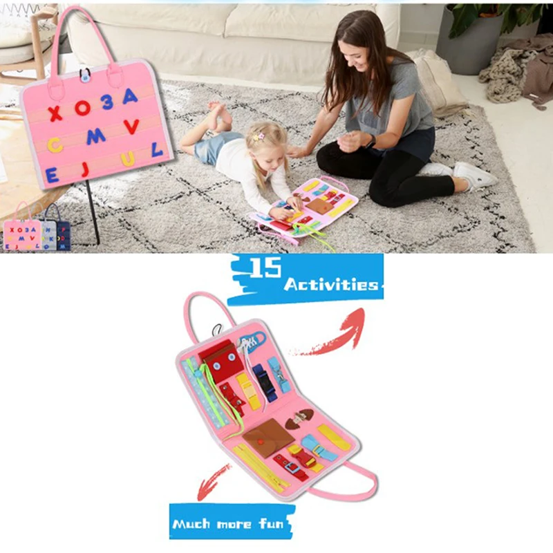 

Kids Busy Board Buckle 1-5 Years Old Zip Button Lace Up Tool Toy Montessori Early Education Dress Aids Preschool Toys For Kids