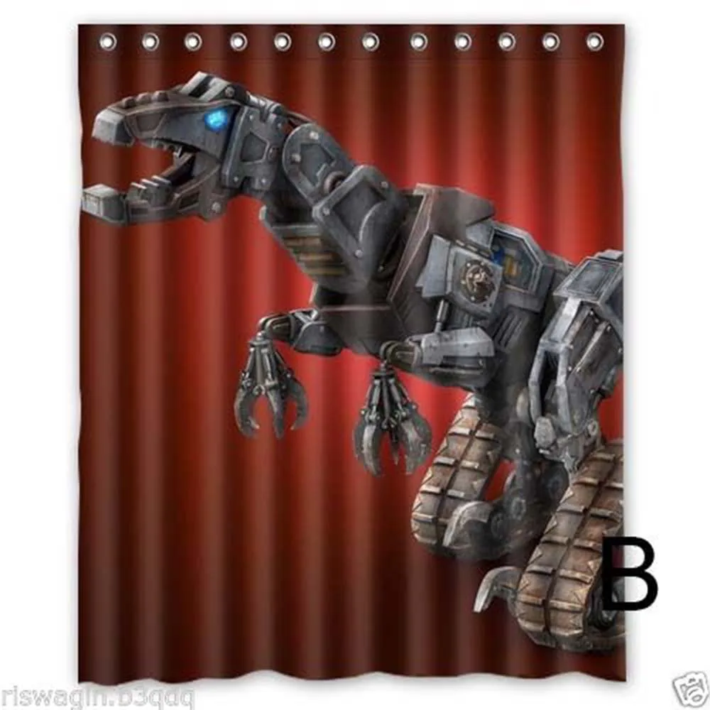 Dinotrux Американский мультсериал на заказ ткань занавеска для душа Водонепроницаемая занавеска для ванной из полиэфира с комплектами - Цвет: 2