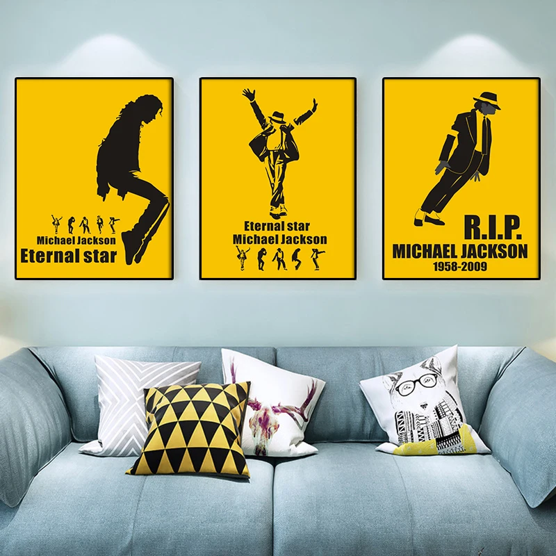 

Commemorate Eternal Star Michael Jackson Poster Print Canvas Painting Wall Art Picture for Living Room Bedroom Home Decoration