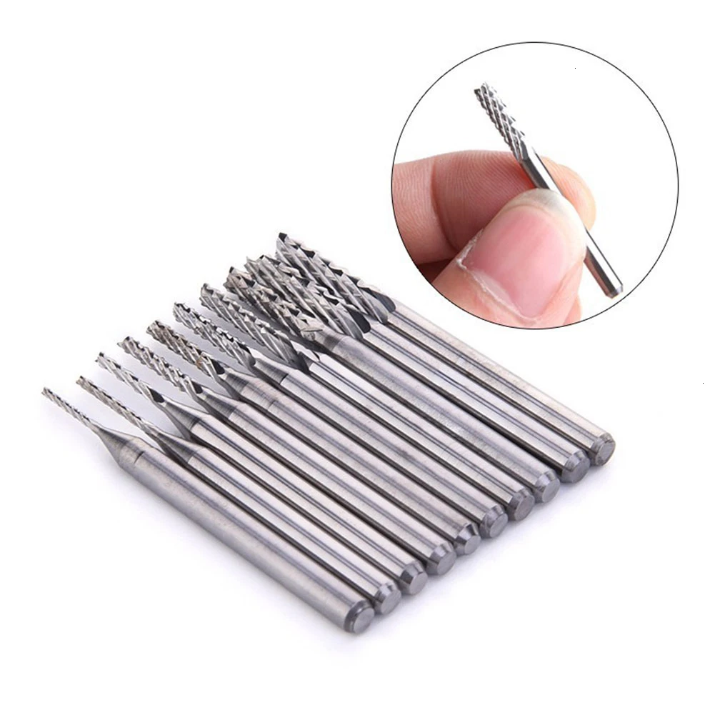 10 шт. набор с титановым покрытием твердосплавные концевые фрезы гравировальный