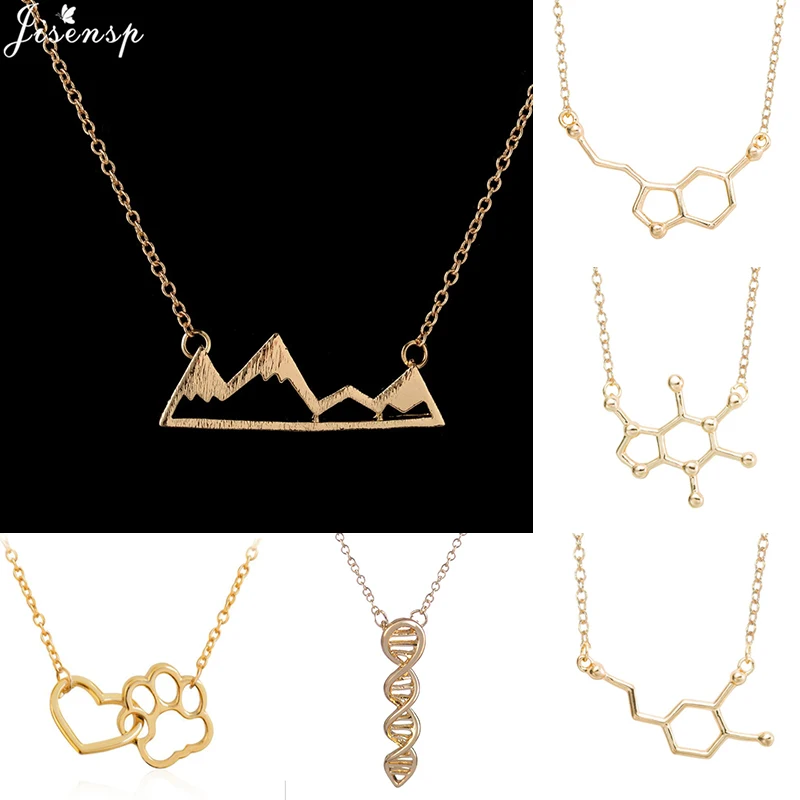 Ожерелья в стиле панк минималистские молекула допамина для женщин мужчин колье