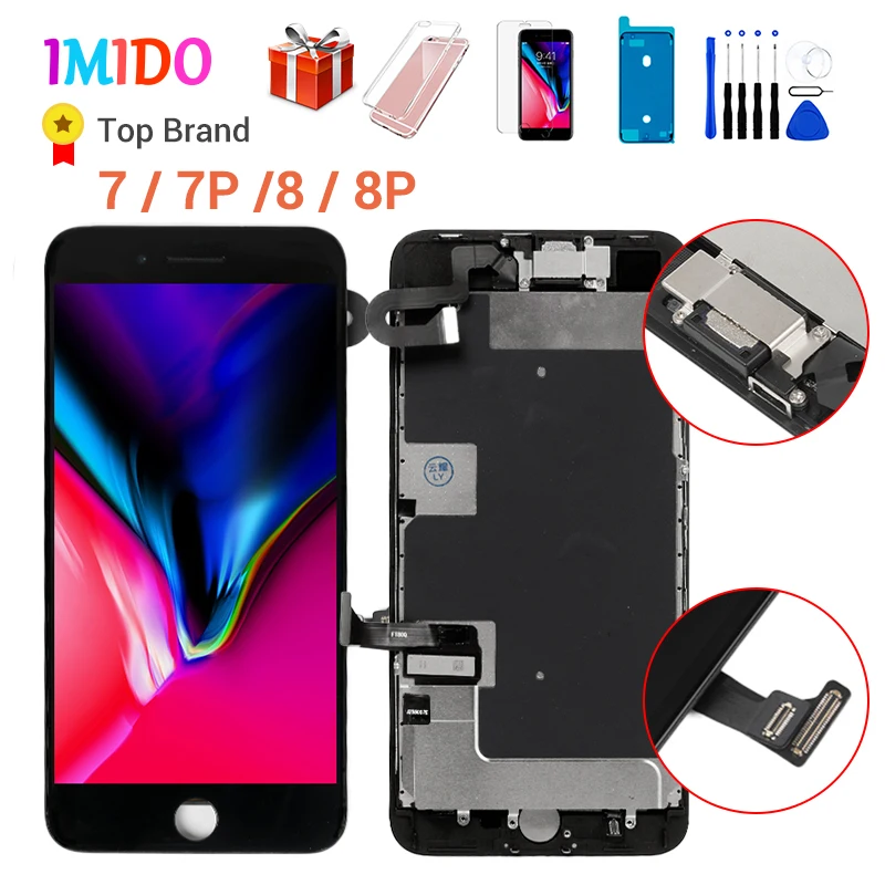 Полный ЖК-экран для iPhone 7 8 Plus, OEM дисплей, полная сборка, дигитайзер, замена с 3D сенсорным экраном, протестирован без битых пикселей