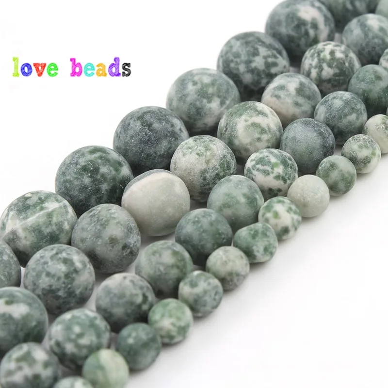 Бусины из блестящего полированного зеленого пятнистого яшма 4/6/8/10/12 мм|Бусины| |