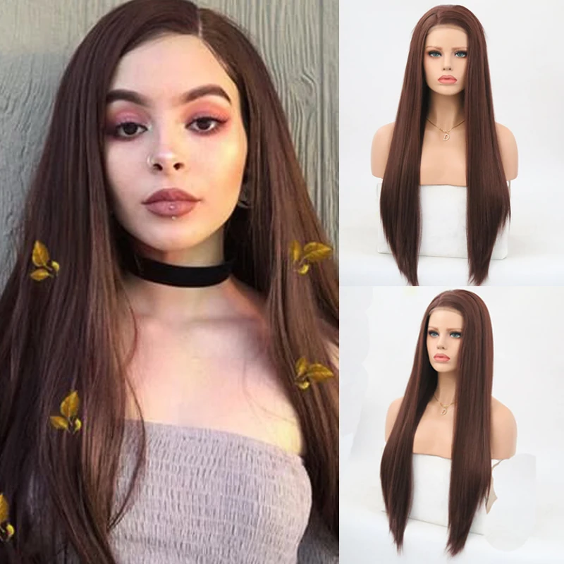 Харизма боковая часть коричневый парики для черных женщин высокая температура