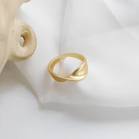 fashion simple single ring metal alloy matte geometric gold color finger rings for women jewelry party wedding gifts wholesale