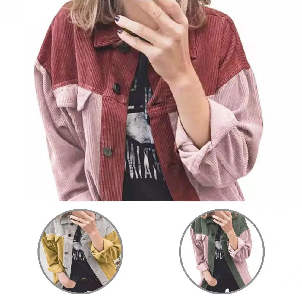 

Универсальная стильная Свободная рубашка с карманами с клапаном, удобное осеннее пальто, отложной воротник для повседневной носки