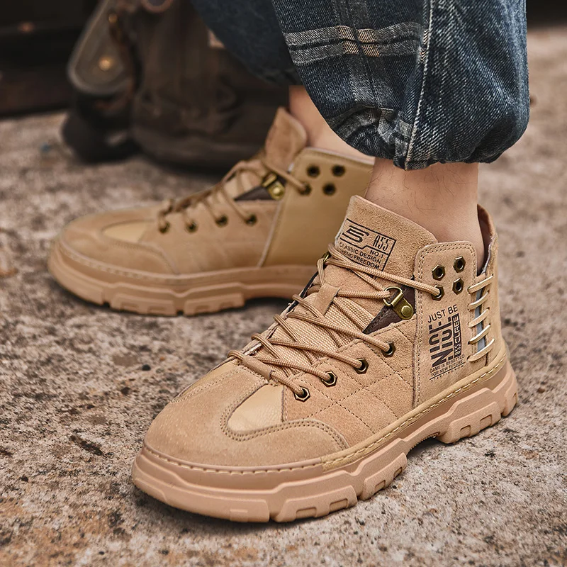 

2021 new fashion Men Work Safety Working Sneakers Male Work Shoes Men Solid Color Boots Lightweight Men Shoes Safety Boots