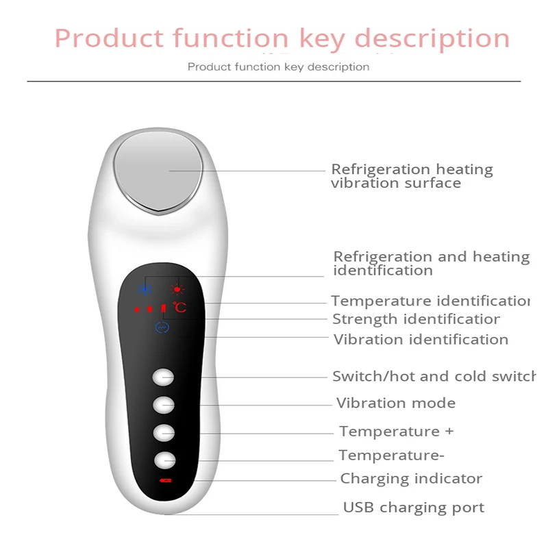 Аппарат для массажа лица ультразвуковой с вибрацией криотерапии удаления
