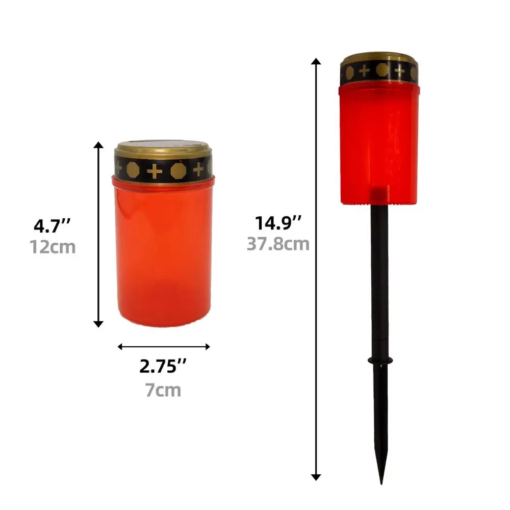 

2X Solar Sensor Electronic Candles Auto ON Flameless Tea Light Grave Cemetery Ritual Lawn Lighting Holloween Party Decors Props