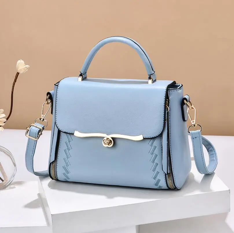 

New Ladies Thread Small Square Bag Fashion Square Shoulder Bag Casual Women'S Handbag Lock Messenger Bag Simple Women'S Bags