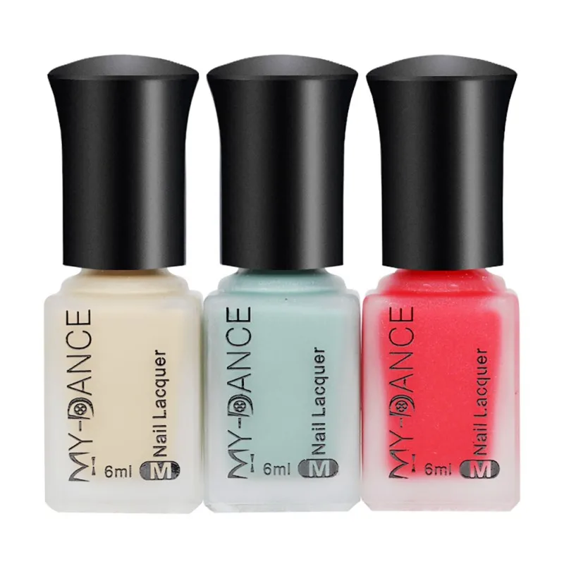 Матовый цвет DIY лак для ногтей на водной основе термальный меняющий стойкий