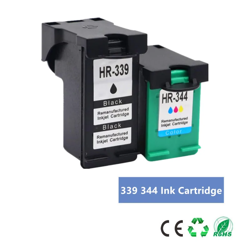 1Pk Black 1Pk Color Совместимый 339 344 чернильный картридж для hp 339 для hp 344 для hp officejet 7210 7313 7410 Photosmart 2710 8450 принтер - Цвет: 1Pk Black 1Pk Color