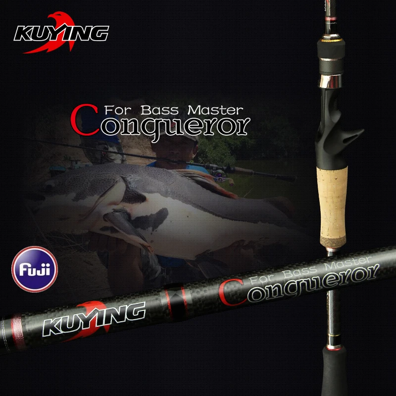 

KUYING Conqueror 1.98m 2.0m 2.07m Fast Action Casting Spinning Fishing Lure Rod Carbon Pole 2 Sections Bass Master Hard Soft