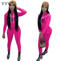 activewear pink letter sweatsuit tracksuit two piece set fitness outfit gym wear womens set pullover hoodies jogger pants suit
