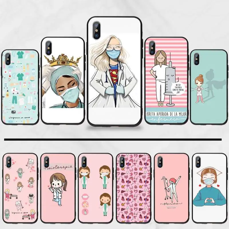 Испания мультфильм медицина доктор медсестра Мода DIY Роскошный чехол для
