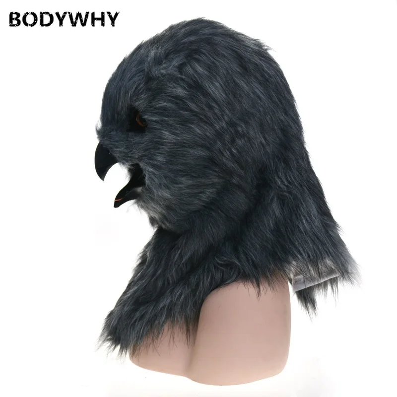 Костюм талисмана темно серого цвета с изображением совы костюм на Хэллоуин