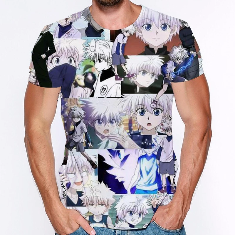 Корейская футболка Ulzzang Hunter X летние топы с коротким рукавом и принтом Killua