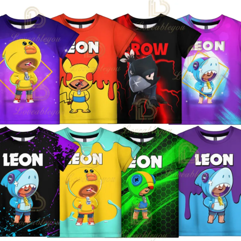 

Game Stars Costume Tshirt Shirt Clothing Leon Kids Crow Spike 3D Print Tops Tees Boy Girls Women Men Casual NIta jessie Mortis