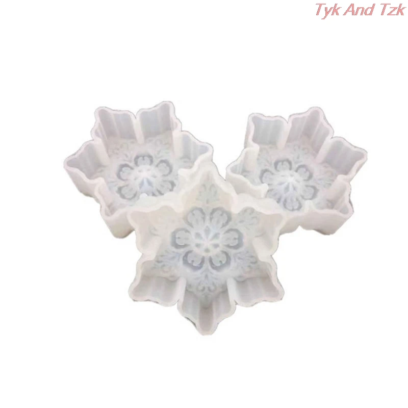 

3D Snowflake Star Silicone Mold Chocolate Soap Mould Candle Soap Base Shapes Polymer Cake Mold DIY Craft Tool
