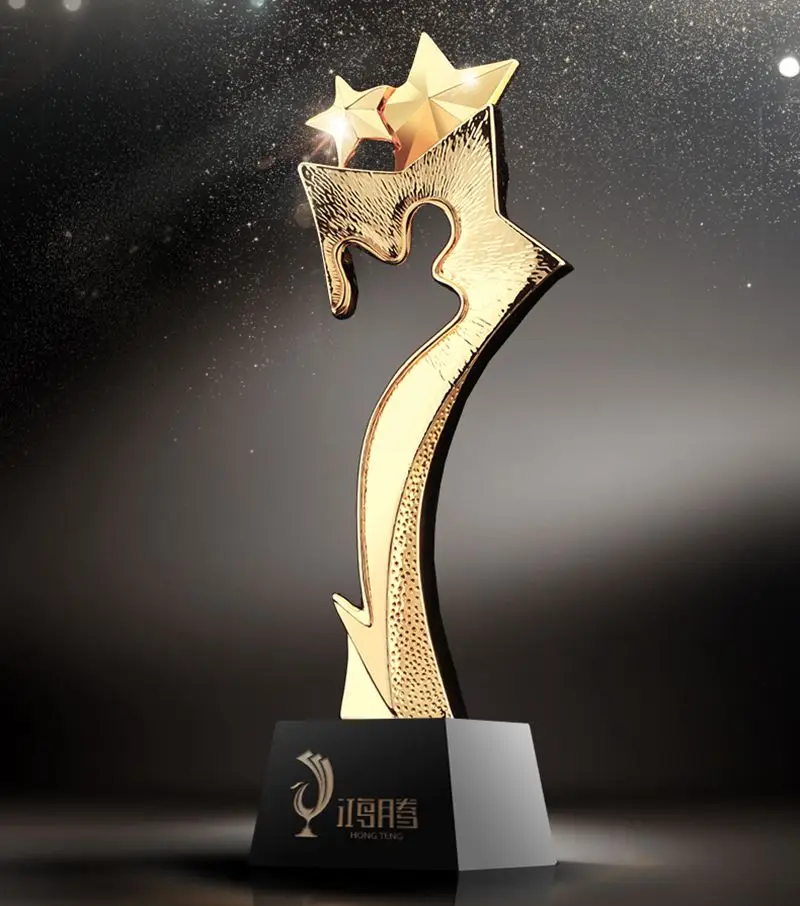 

High quality!Creative Pentagram Metal Resin Annual Meeting Crystal Trophy Outstanding Employee Trophy,Free shipping