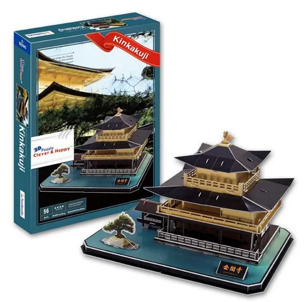 Японские храмы Kinkakuji сувенирная бумажная 3D модель головоломки для