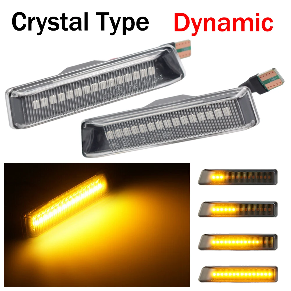 2pack car Led Dynamic Turn Signal Light Side Marker Fender Sequential Lamp Indicator Blinker For BMW Serie 3 E36 X5 E53