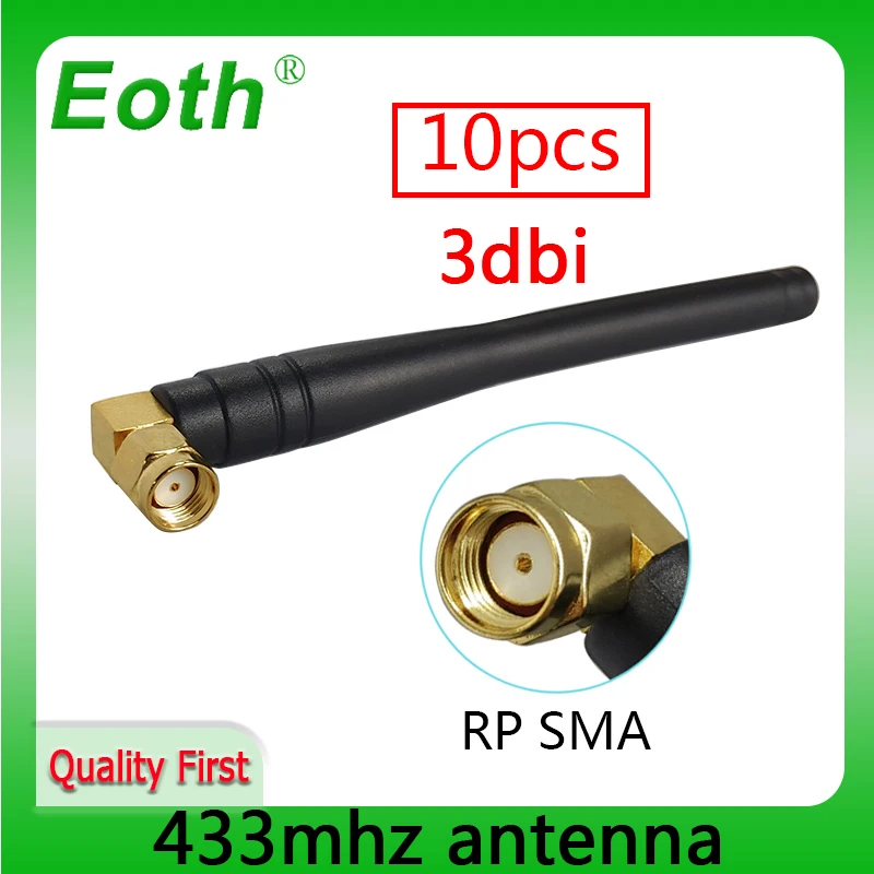EOTH 10pcs 433mhz antenna 3dbi sma female lora antene pbx iot module lorawan signal receiver antena high gain
