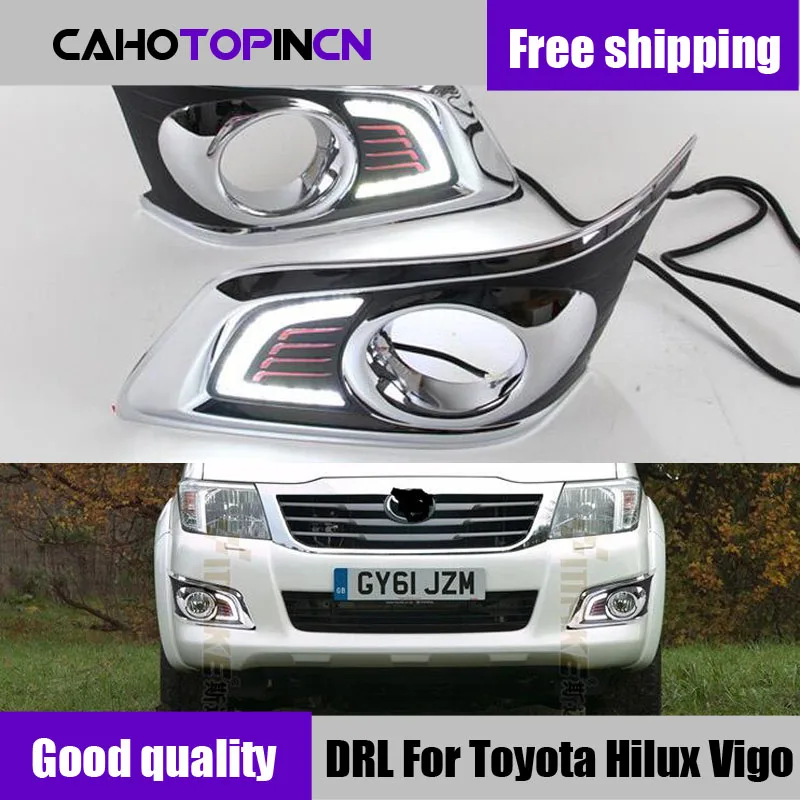 

12V LED car drl Daytime Running Lights accessories For TOYOTA HILUX TOYOTA HILUX VIGO revo CHAMP 2012 2013 2014 with a Switch