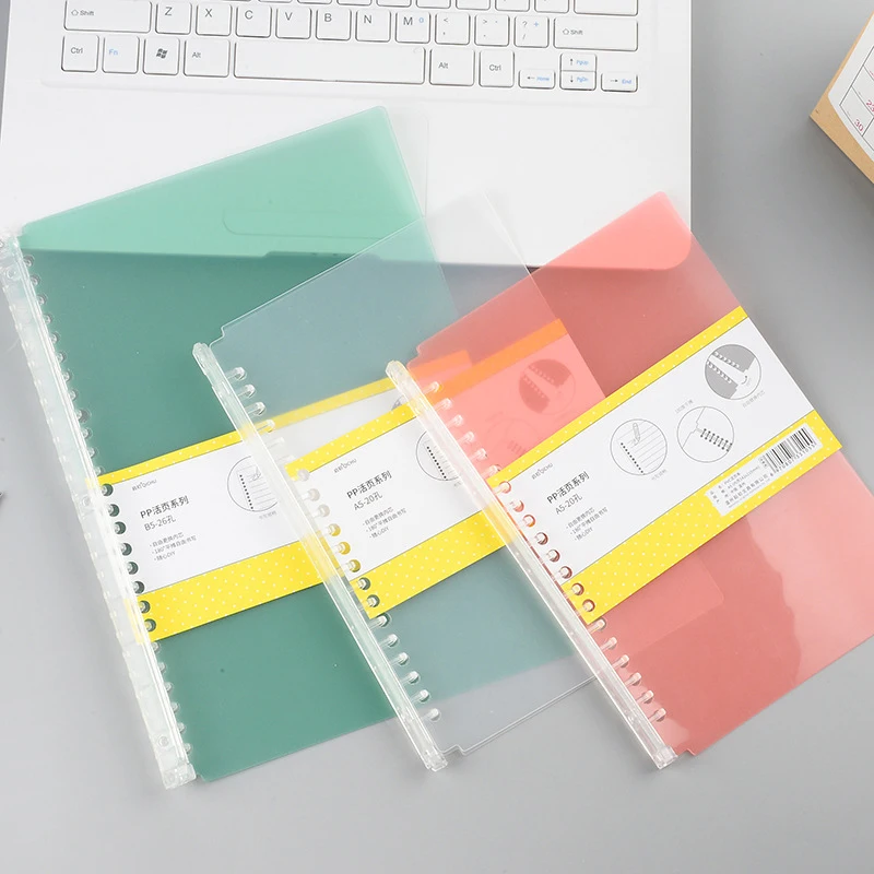 

A5 B5 Original 20/26 Hole Transparent PP Loose Leaf Binder Circle Calendar Ring Notebook Cover Diary Weekly Organizer