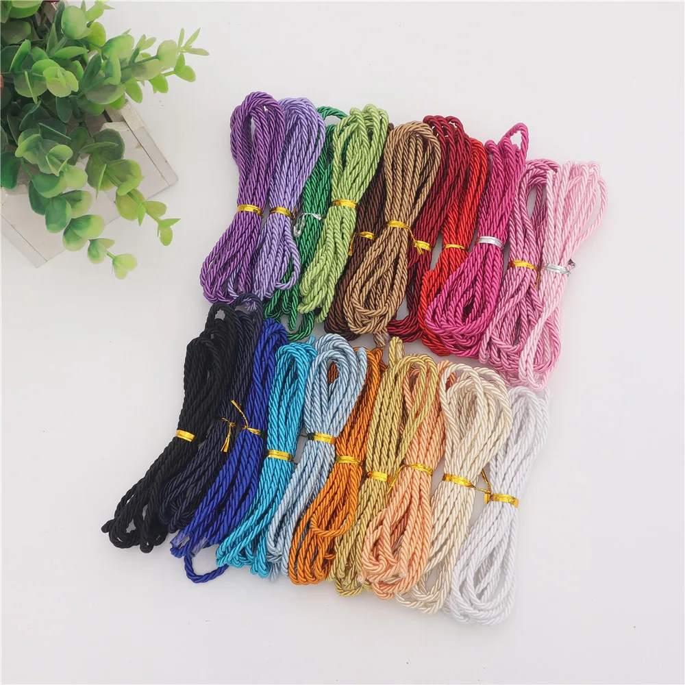 

DIY Cord ювелирные изделия Findings 3 мм плетеная веревка макраме многоцветные витые аксессуары для резьбы 100 м DS217