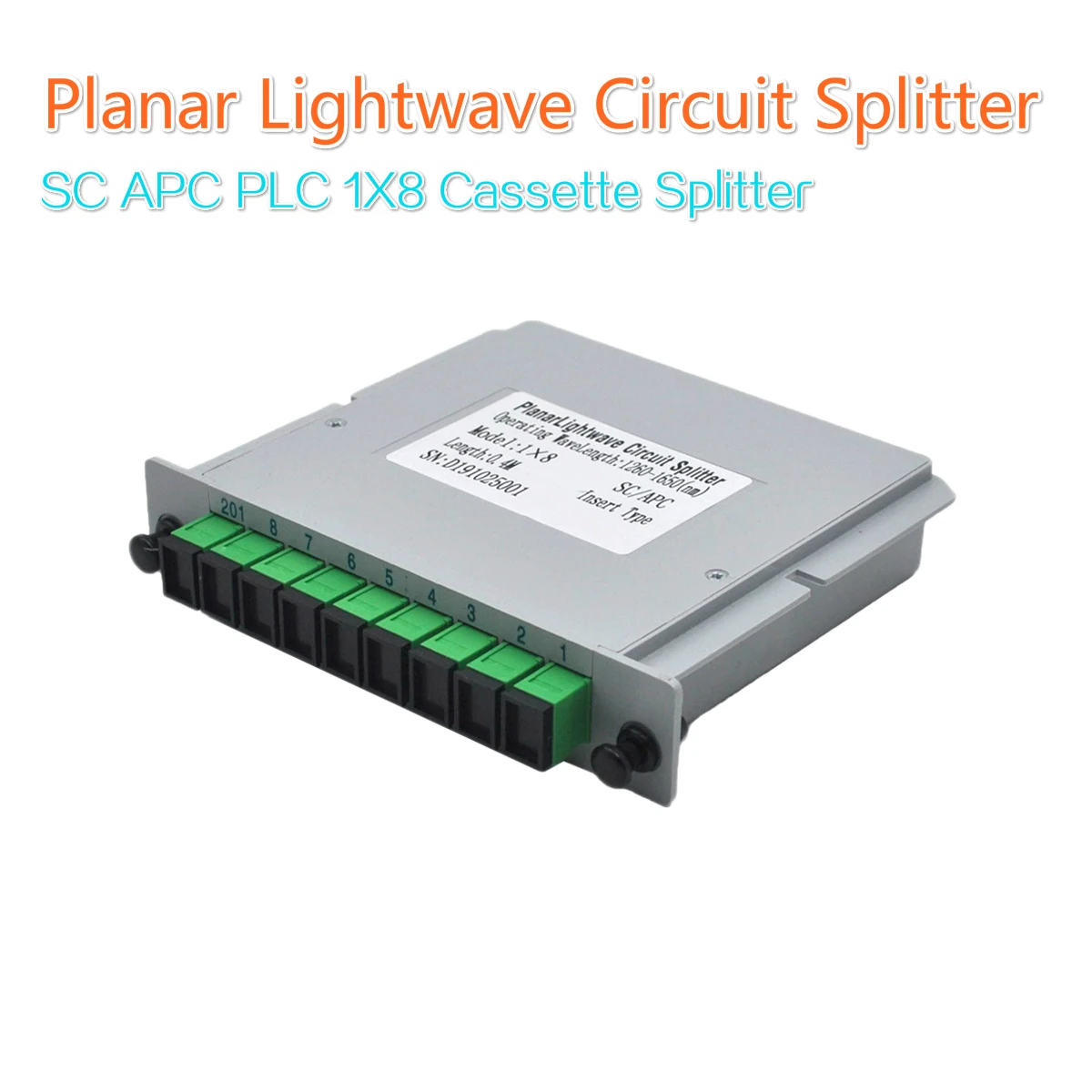 Вставка Тип 1*8 одиночный режим SC-APC FTTH плосковолноводную Lightwave оптический