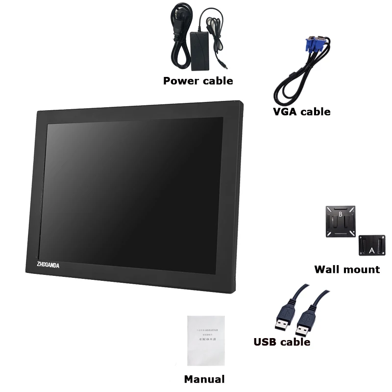 12 дюймов 1024*768 PCAP мульти сенсорный экран монитор с 10 точек VGA/HDMI/USB интерфейс
