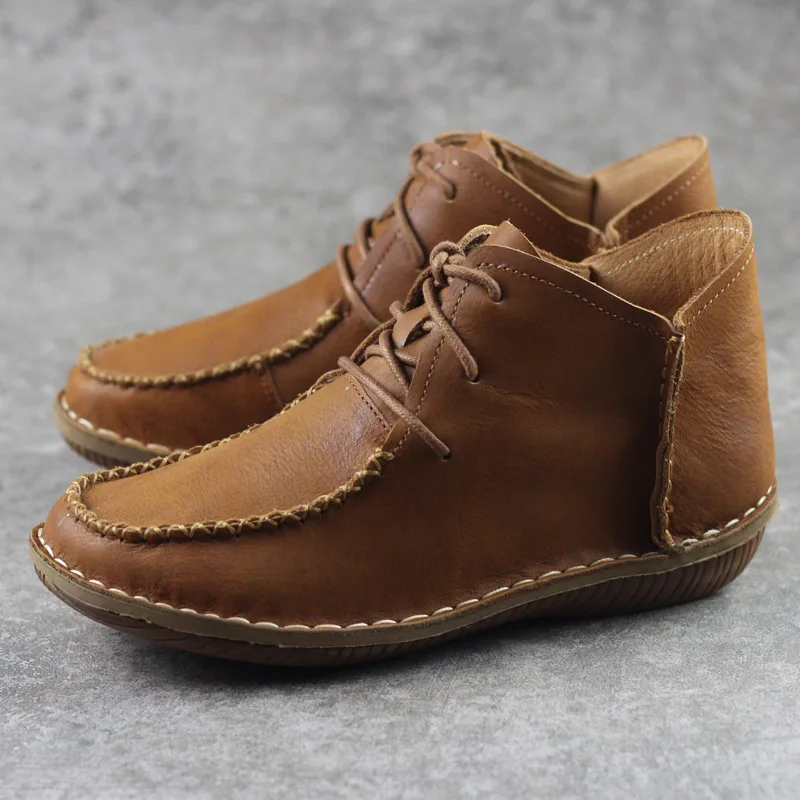 Ботинки женские осенние из натуральной кожи на шнуровке осень 100% | Обувь