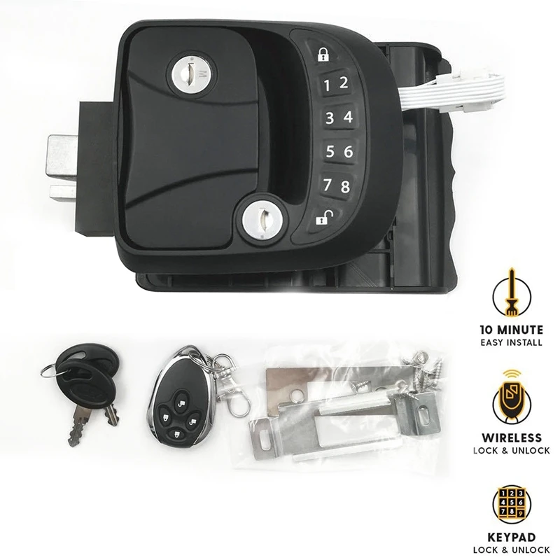 

RV Keyless Entry Door Lock Caravan Remote Lock for Camper RV Caravan Trailer Boat Motorhome Door Handle Latch