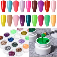 36 color soak off led uv gel nail polish pure color and colorful glitter powder semi permanent nail gel lacquer kit