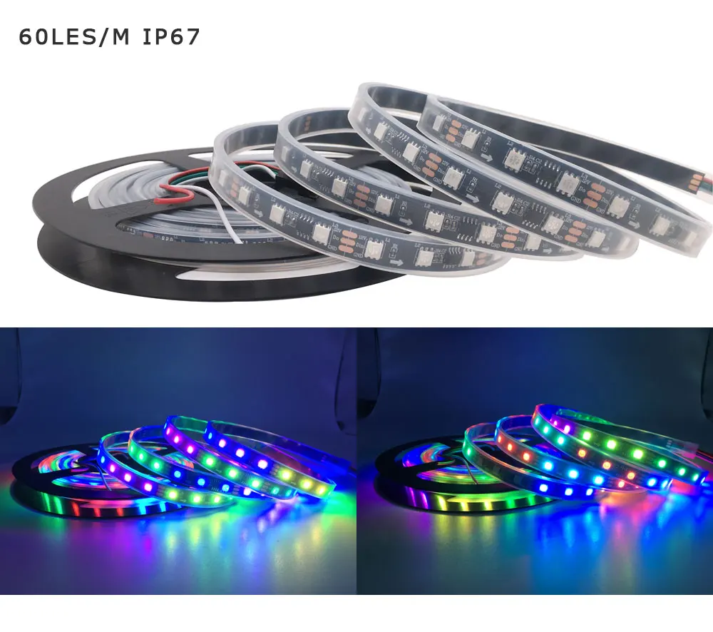 WS2811B Светодиодная лента 5050 RGB Адресуемая светодиодная Пиксельная полоса