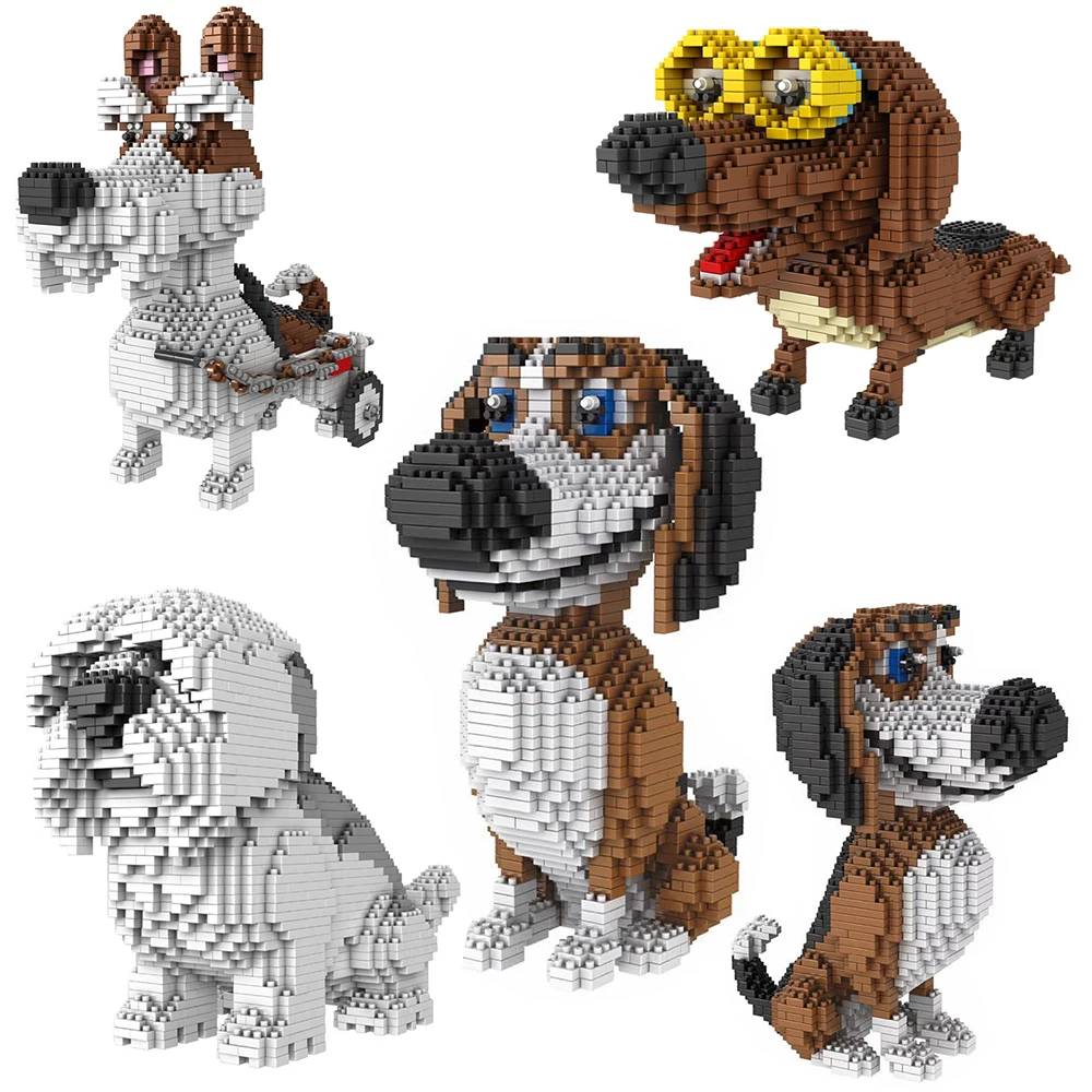 Мультяшные фигурки nanobrick милая собака щенок из аниме питомец Ozzy Fronky Doe Vito модель