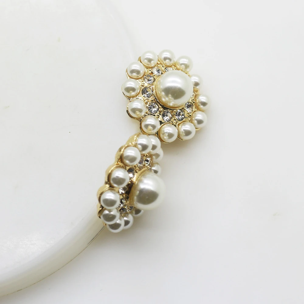 Искусственный жемчуг цвета слоновой кости стразы пуговицы 26 мм сплав ручка для