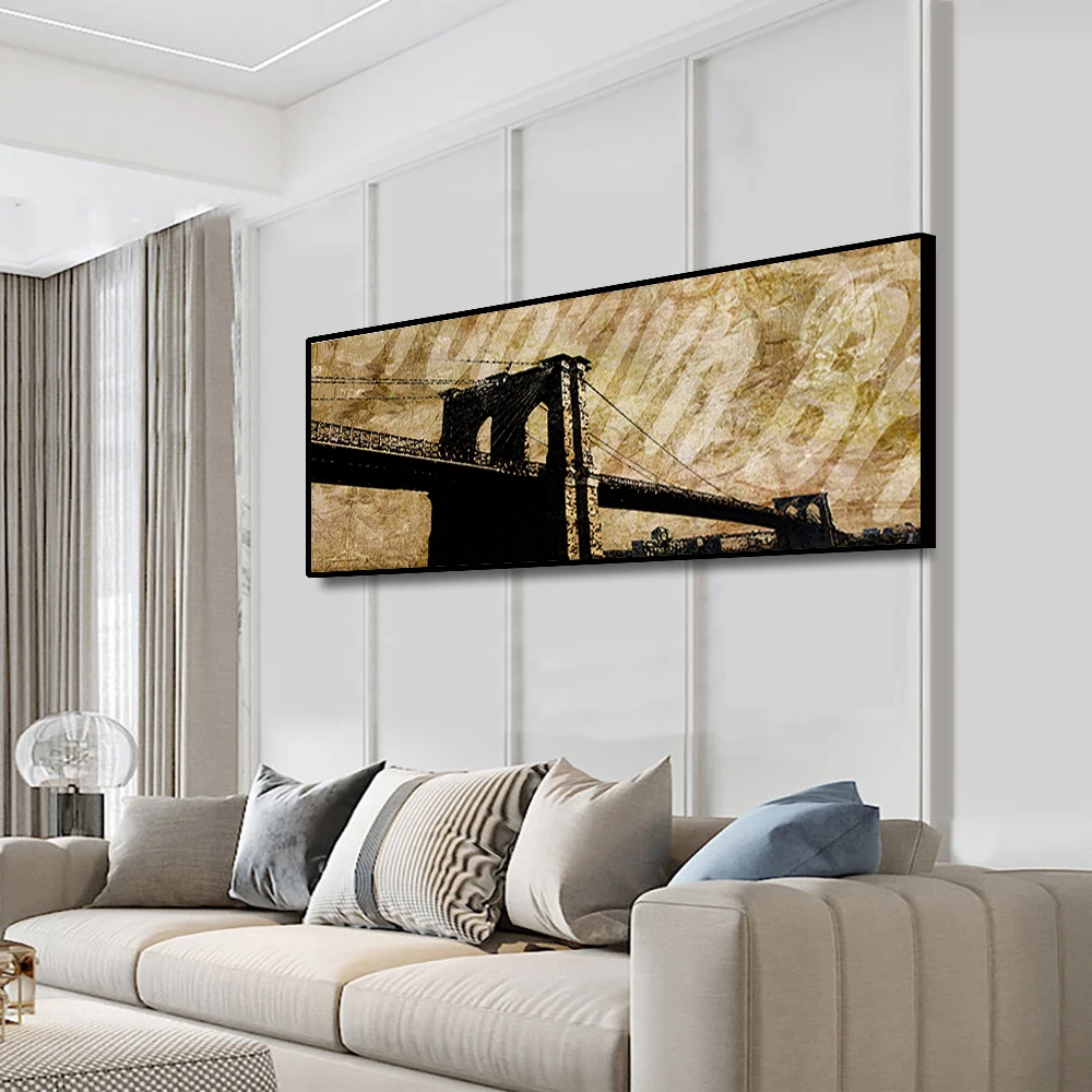 Холст с абстрактным изображением Нью Йорка Ретро Винтажные постеры для