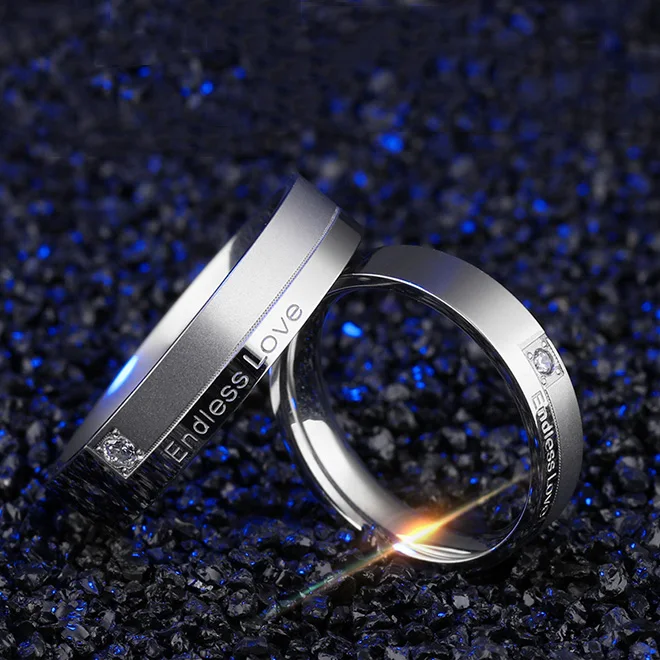 Высококачественные кольца для влюбленных из стали 316L Бесконечная любовь стразы
