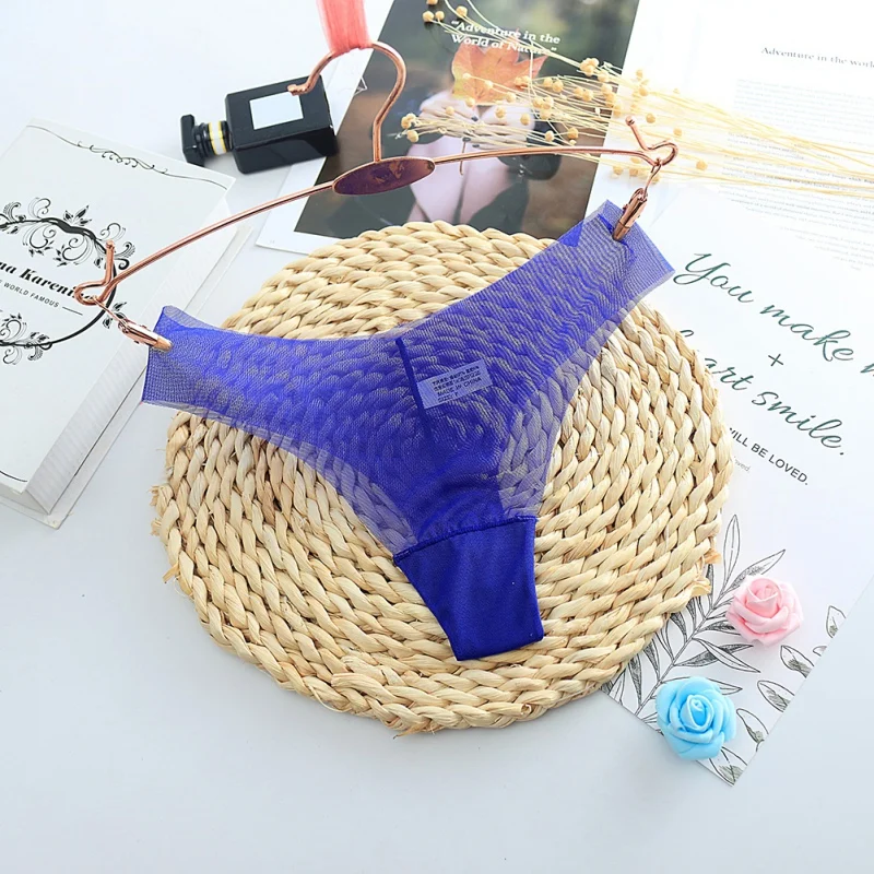 2019 New Thong Women's Mesh No Trace One-piece Ultra-thin Ladies Panties Sexy Solid Color Low Waist G-String For Women | Тематическая