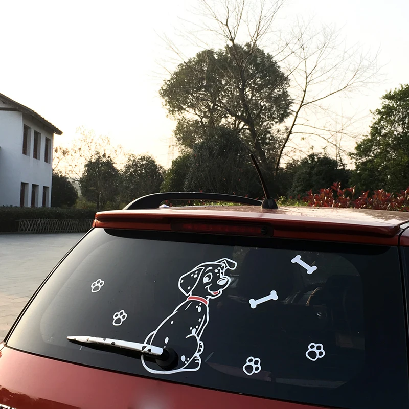 Автомобильный мультяшный стикер для украшения милый щенок собака автомобиль